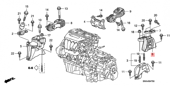 Trans-Berg 2007-2011 Getriebe-Gummimotorlager-Hondas CRV 2,4 L AN 50850-SWN-P81