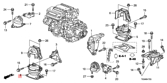3,5 L V6-Motorlager-Gummiauto-Teile 2008 2009 Honda Accord-Getriebe-Berg